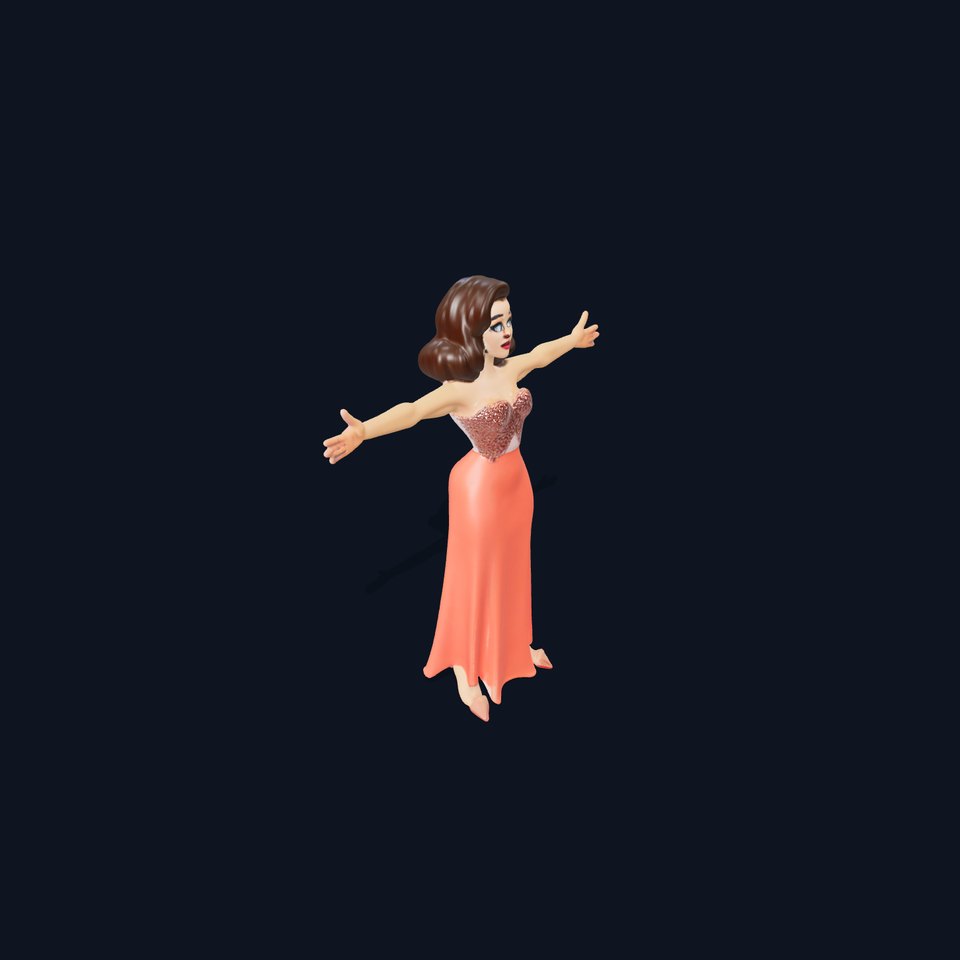 Elegant Evening Gown Model Pack with Character